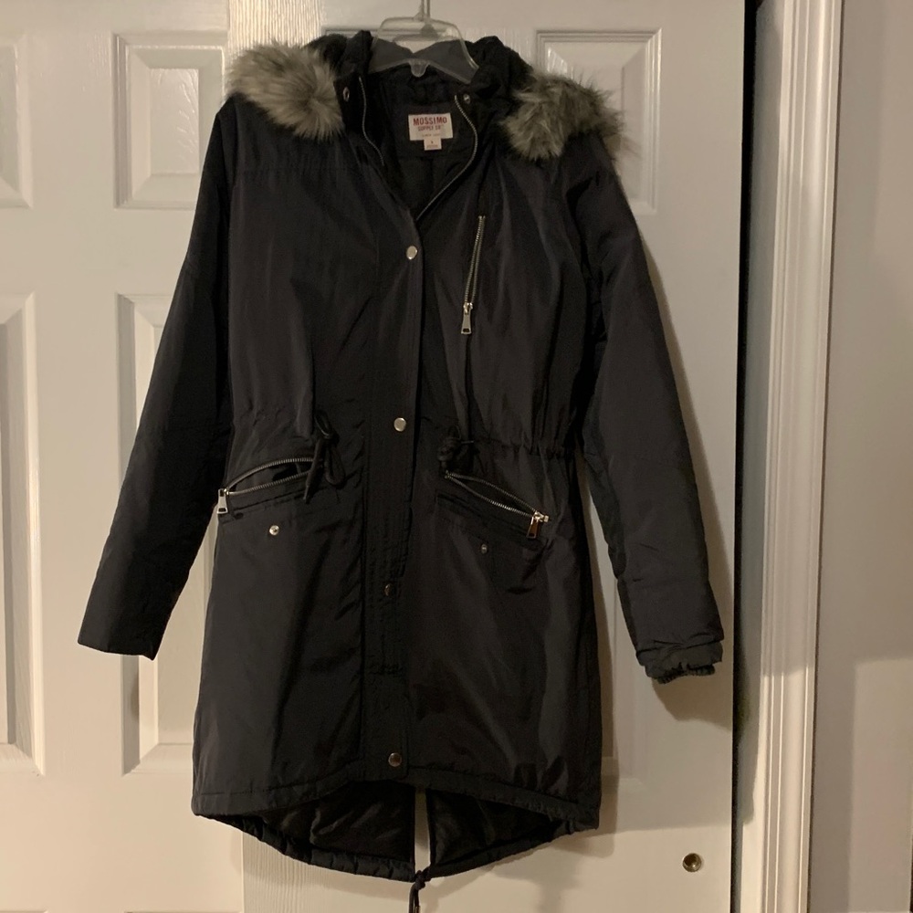 Woman's dark gray anorak hooded winter coat size Small NEW
